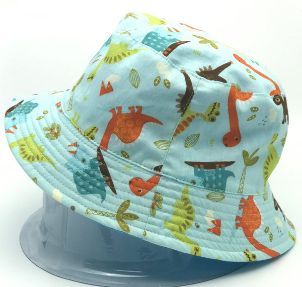 Turquoise Dinosaur Reversible Hat