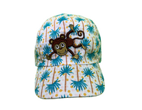 Palm tree prints "Monkey" white Cap