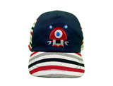 Jersey stripe knitted "Robot" navy cap