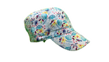 Peacocks print with "Peacock" embd white cap