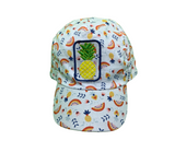 Fruits prints with "Pineapple" white Cap