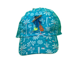 Palm tree prints "Cactys" embd teal blue Cap