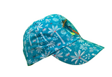 Palm tree prints "Cactys" embd teal blue Cap