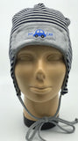 Boys Black&Grey Striped Winter Hat