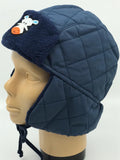 Navy Quilted Zebra Winter Cap