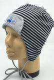 Boys Black&Grey Striped Winter Hat