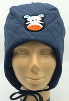 Navy Quilted Zebra Winter Hat