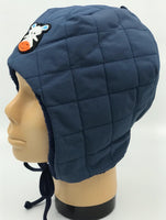 Navy Quilted Zebra Winter Hat