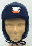 Navy Quilted Zebra Winter Cap