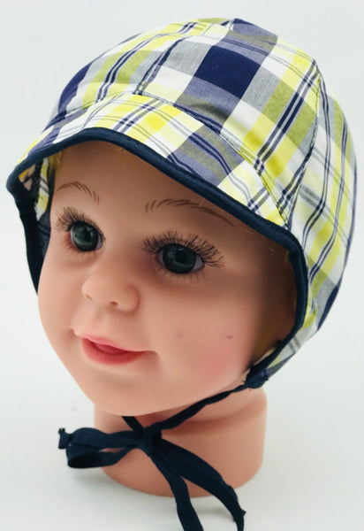 Multi-color plaids baby hat and cap