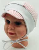 Stripe jersey interlock baby hat and cap