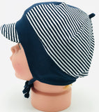 Stripe jersey interlock baby hat and cap