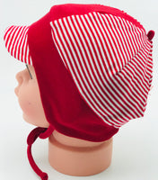 Stripe jersey interlock baby hat and cap