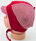 Stripe jersey interlock baby hat and cap