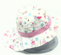 Birds & Flowers Checkered Hat